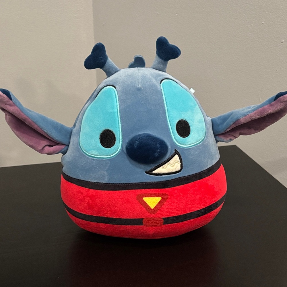 Disney Stitch Plush — Blue Body with Red Outfit Accents